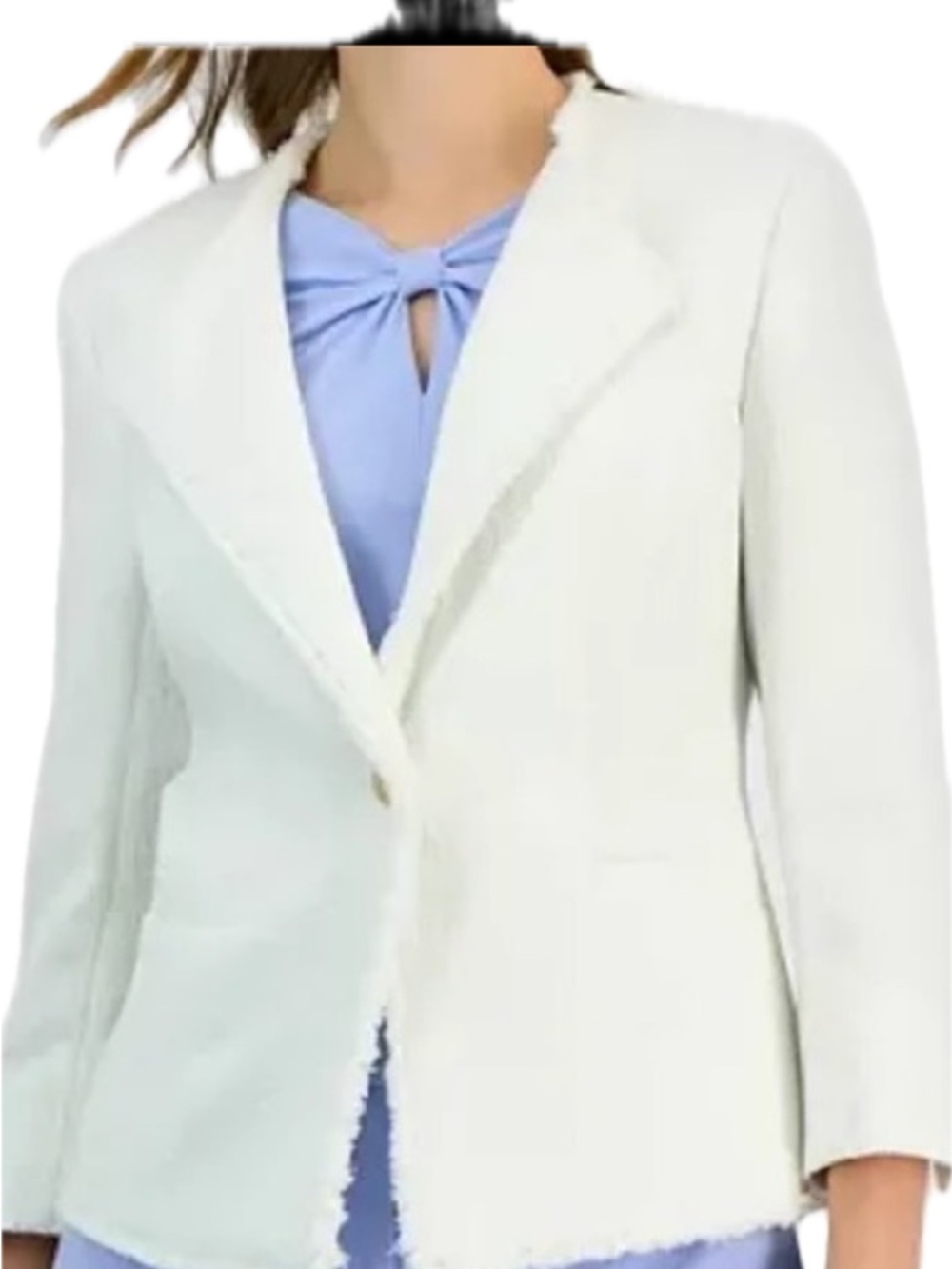 Kasper Ivory Textured Tweed Jacket